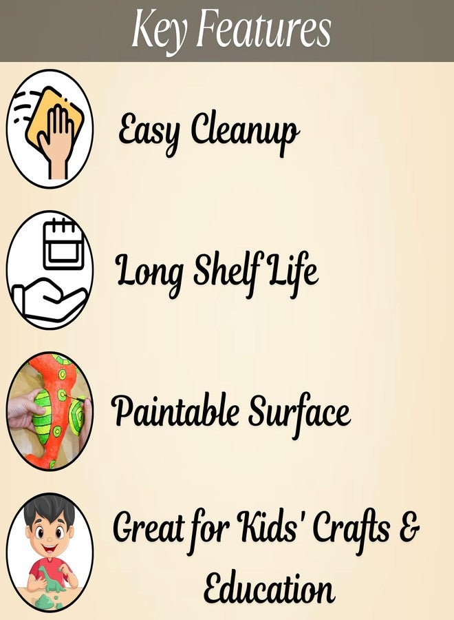 Kiddy Clay Paper Mache 100g. for Crafting, DIY Art Projects & School Projects Use - Modelling Material for Kids and Adults - Smooth Texture, Easy to Mold, Ideal for Handmade Figures and Creative Crafts - Image 2